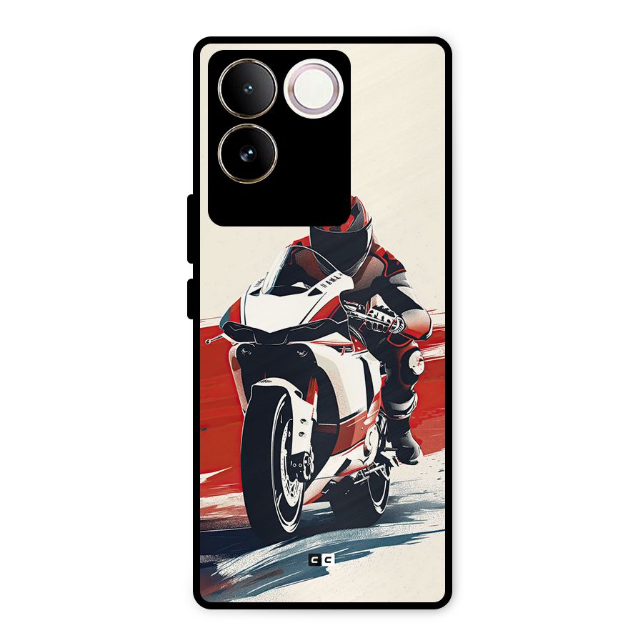 Motosport Rider Metal Back Case for Vivo T2 Pro