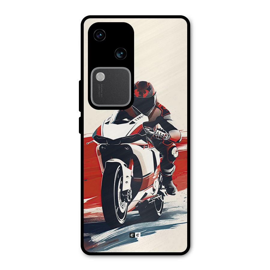 Motosport Rider Metal Back Case for Vivo V30 Pro