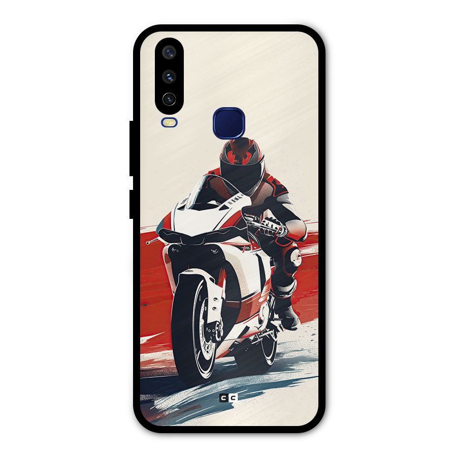 Motosport Rider Metal Back Case for Vivo Y12