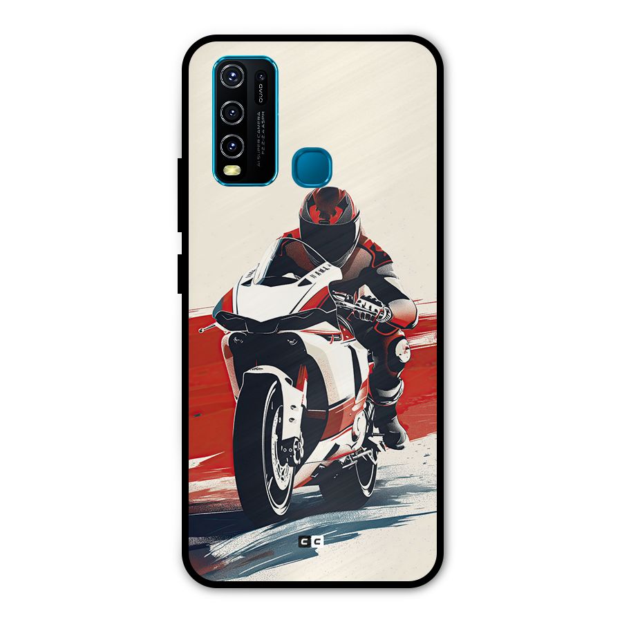 Motosport Rider Metal Back Case for Vivo Y30