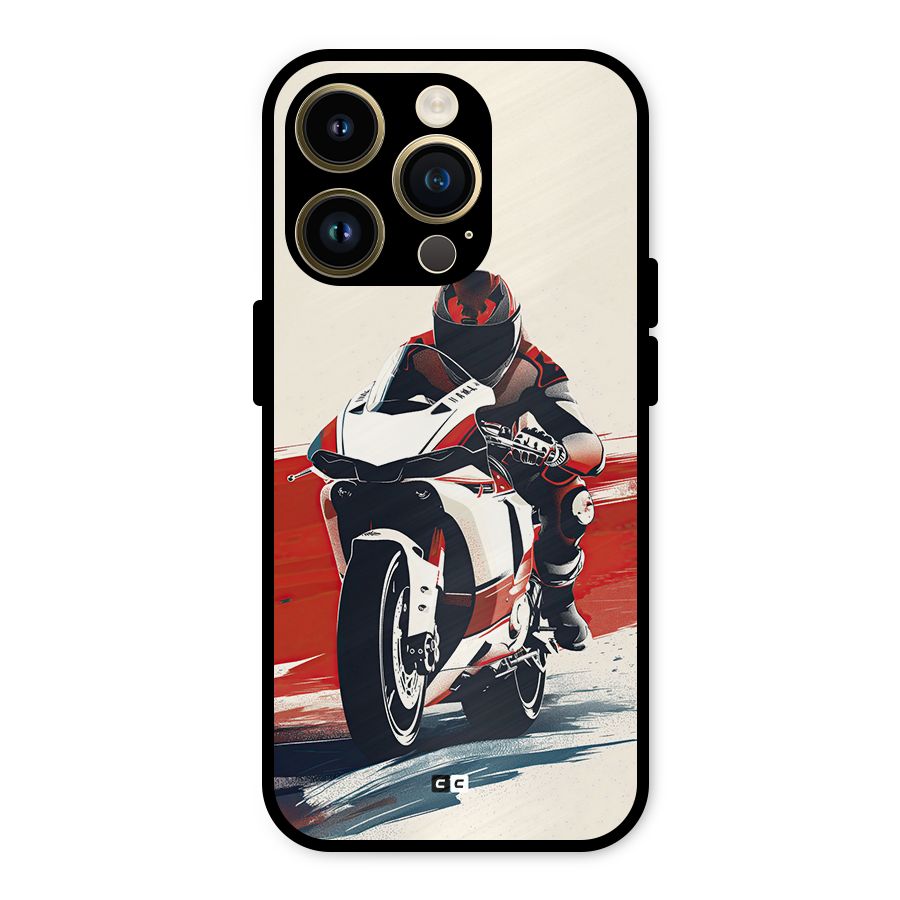 Motosport Rider Metal Back Case for iPhone 14 Pro