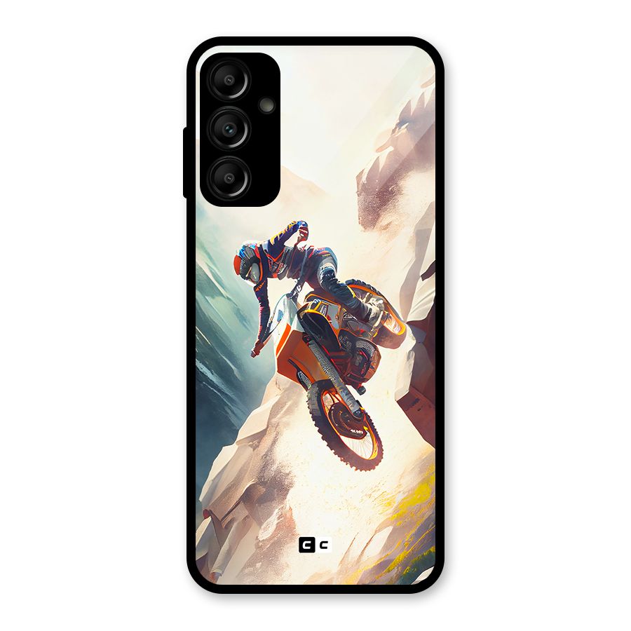 Mountain Biker Glass Back Case for Galaxy A14 5G