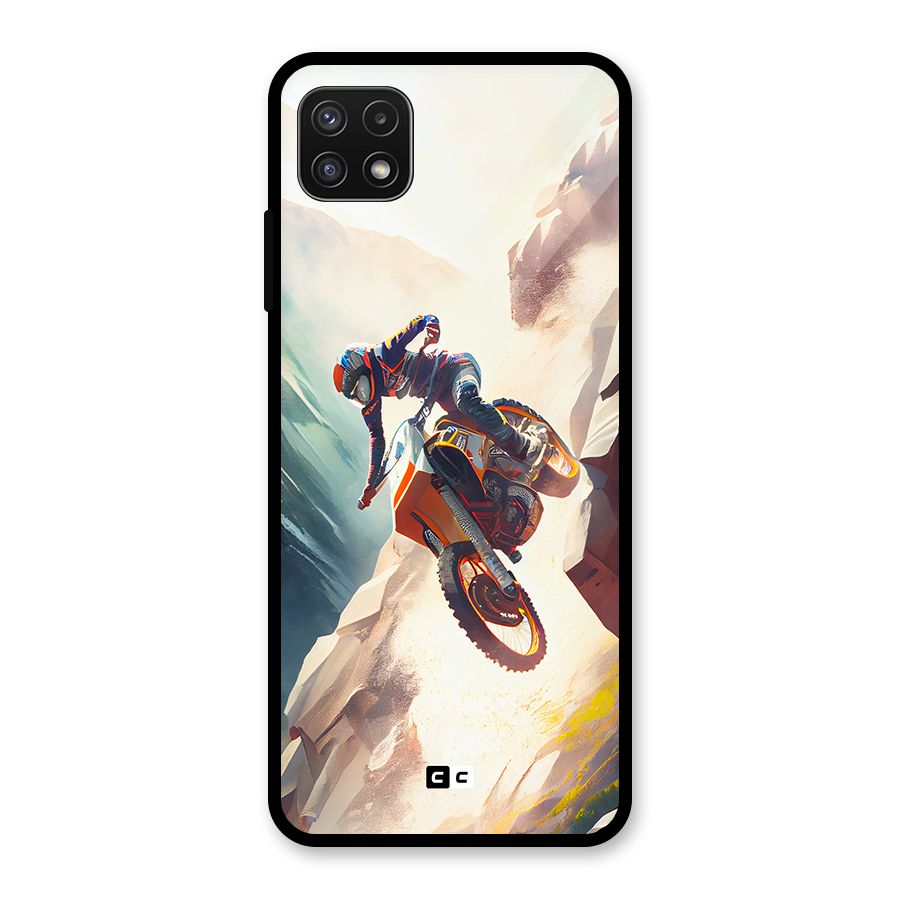 Mountain Biker Glass Back Case for Galaxy A22 5G