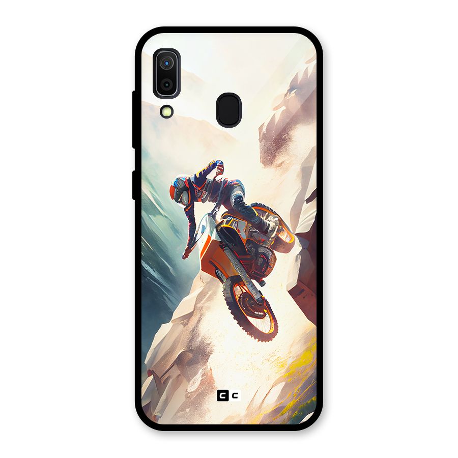 Mountain Biker Glass Back Case for Galaxy A30