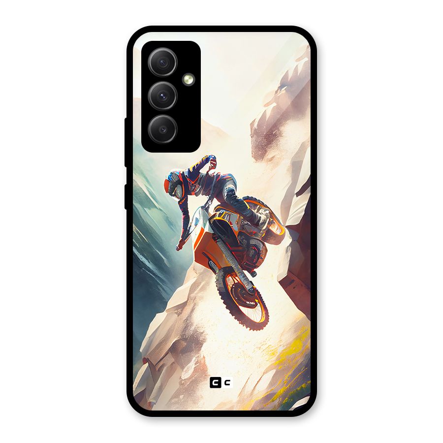 Mountain Biker Glass Back Case for Galaxy A34
