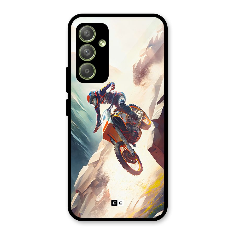 Mountain Biker Glass Back Case for Galaxy A54