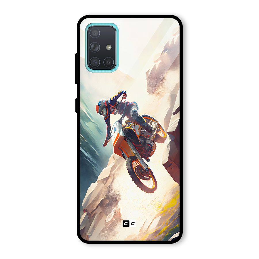 Mountain Biker Glass Back Case for Galaxy A71
