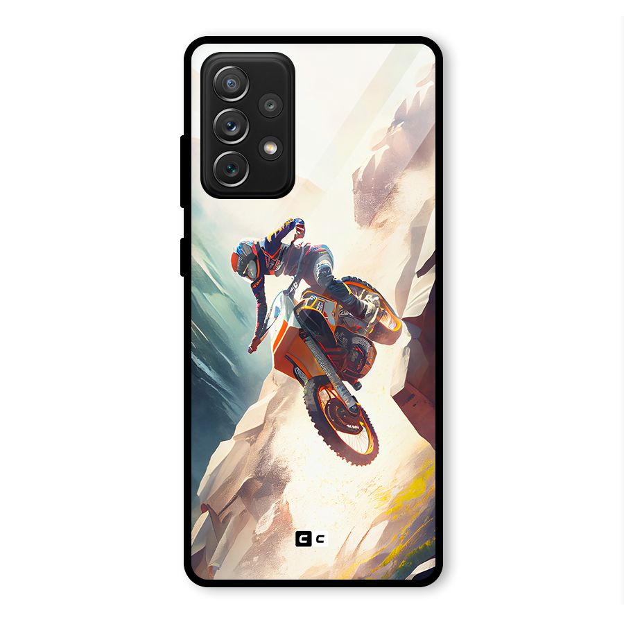 Mountain Biker Glass Back Case for Galaxy A72
