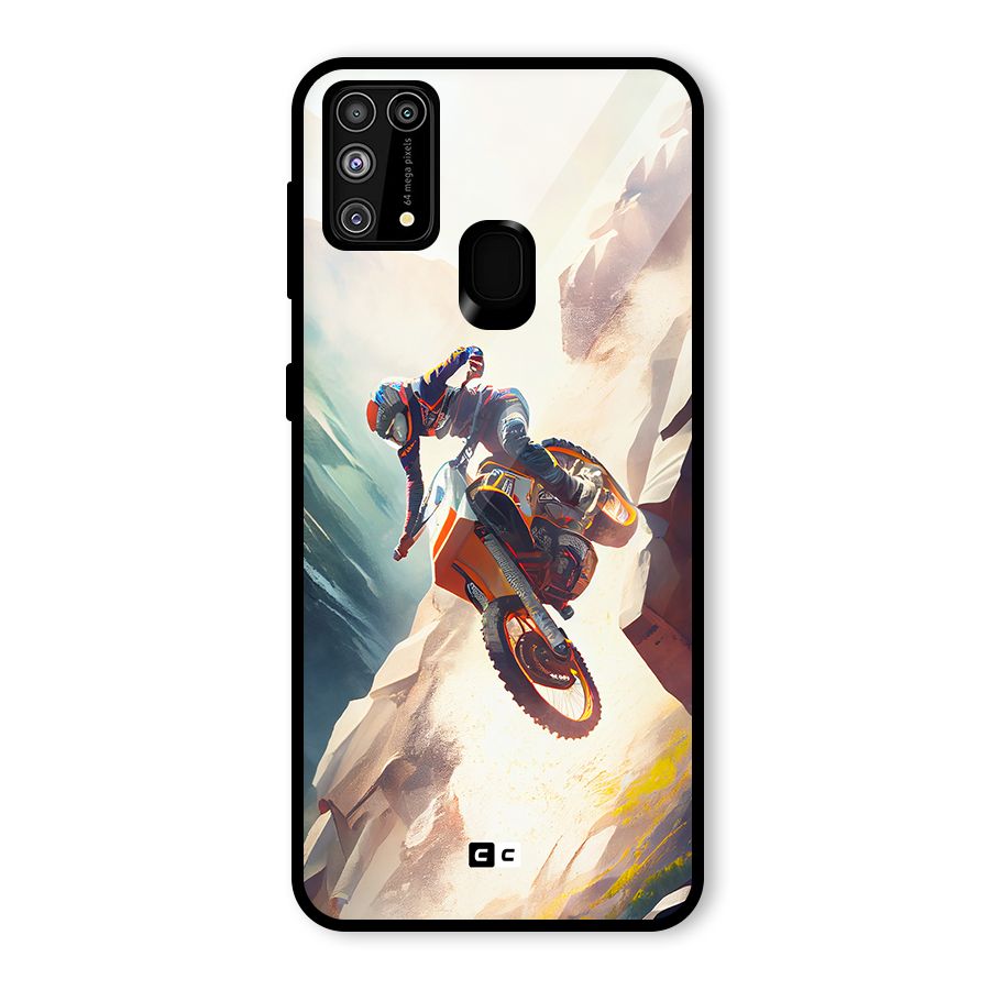 Mountain Biker Glass Back Case for Galaxy F41