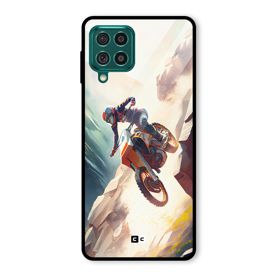Mountain Biker Glass Back Case for Galaxy F62