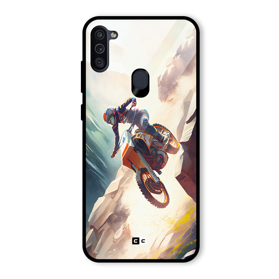 Mountain Biker Glass Back Case for Galaxy M11