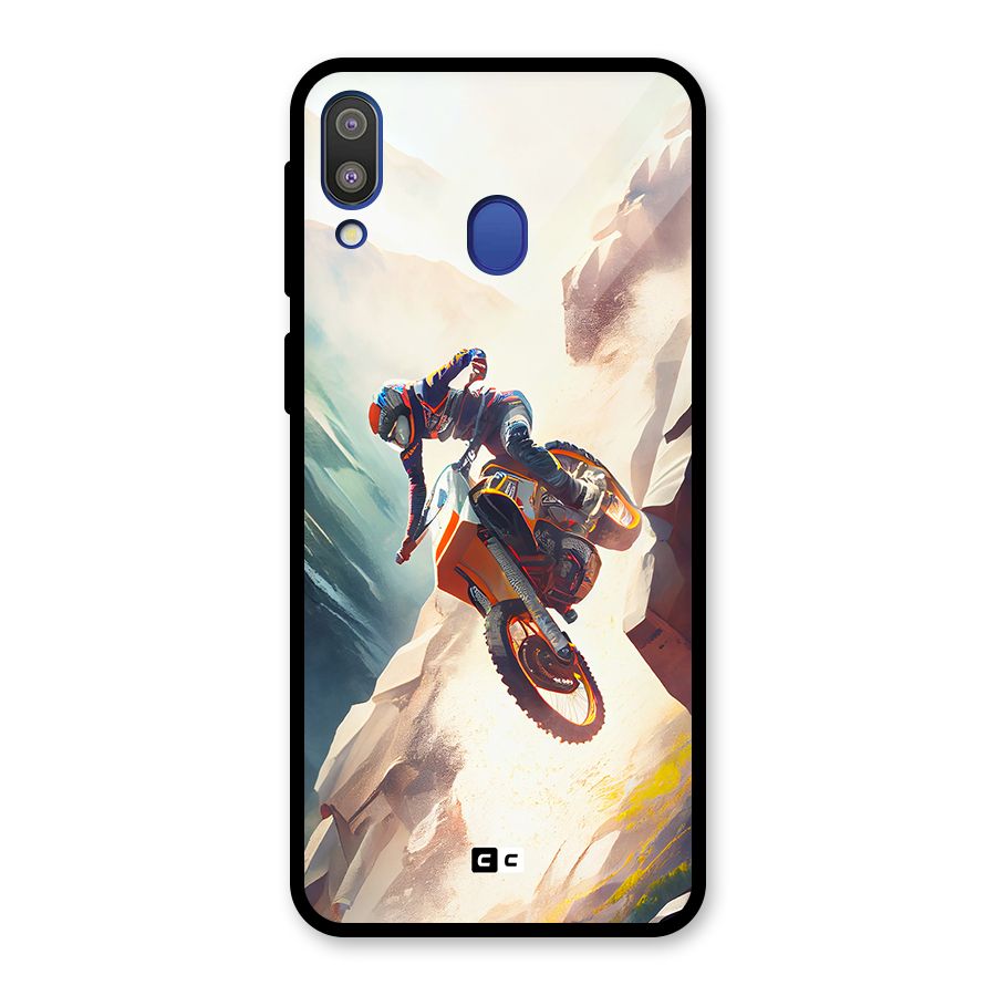 Mountain Biker Glass Back Case for Galaxy M20