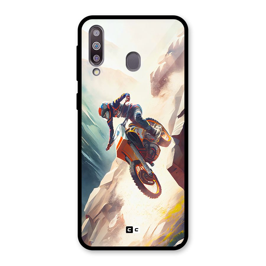 Mountain Biker Glass Back Case for Galaxy M30