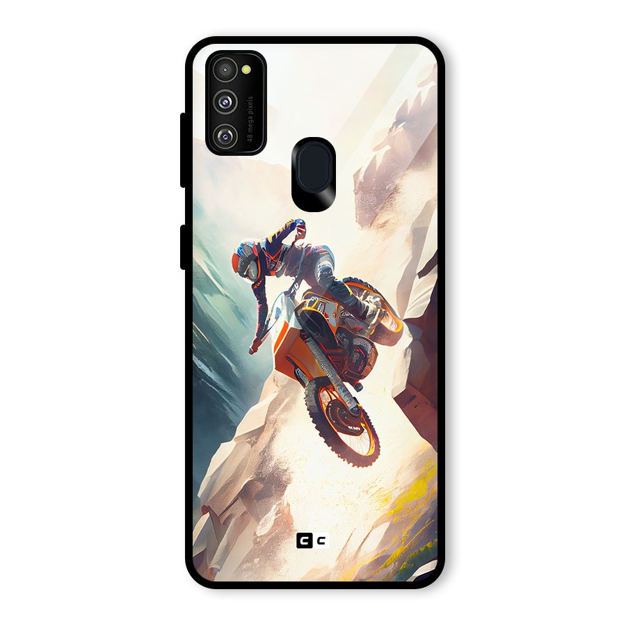 Mountain Biker Glass Back Case for Galaxy M30s