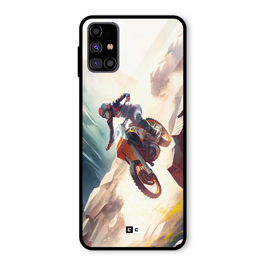 Mountain Biker Glass Back Case for Galaxy M31s