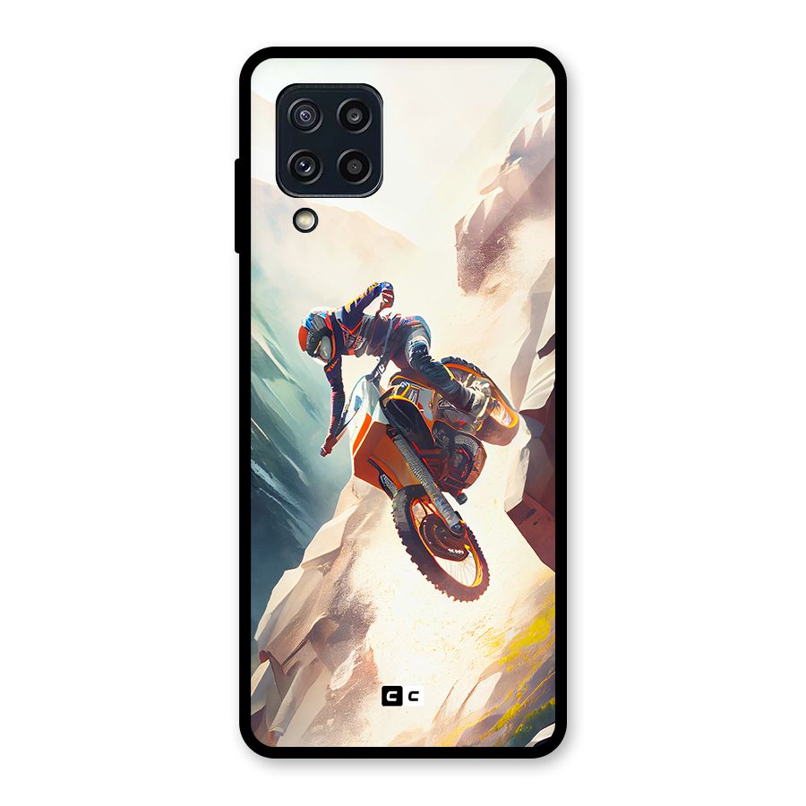 Mountain Biker Glass Back Case for Galaxy M32