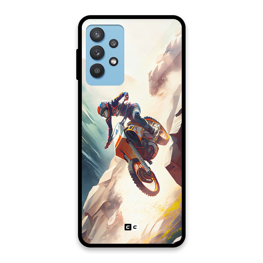 Mountain Biker Glass Back Case for Galaxy M32 5G