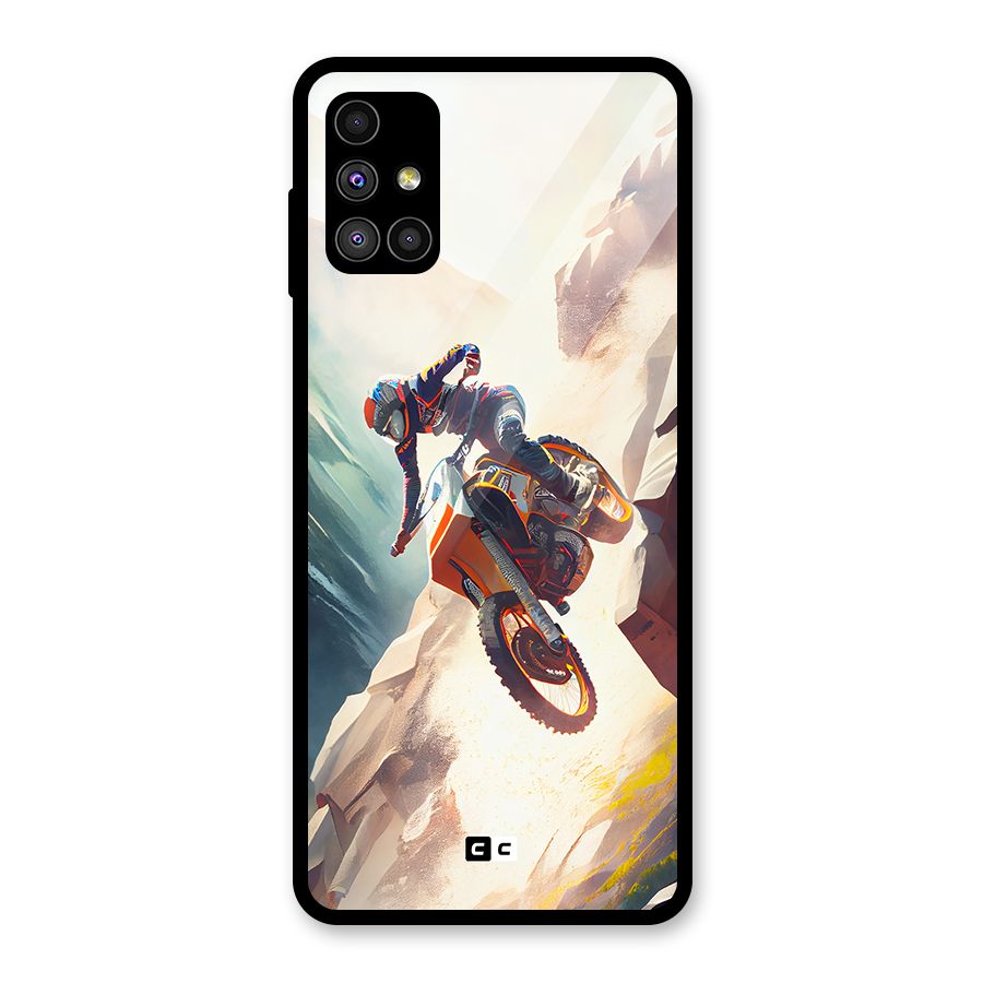 Mountain Biker Glass Back Case for Galaxy M51
