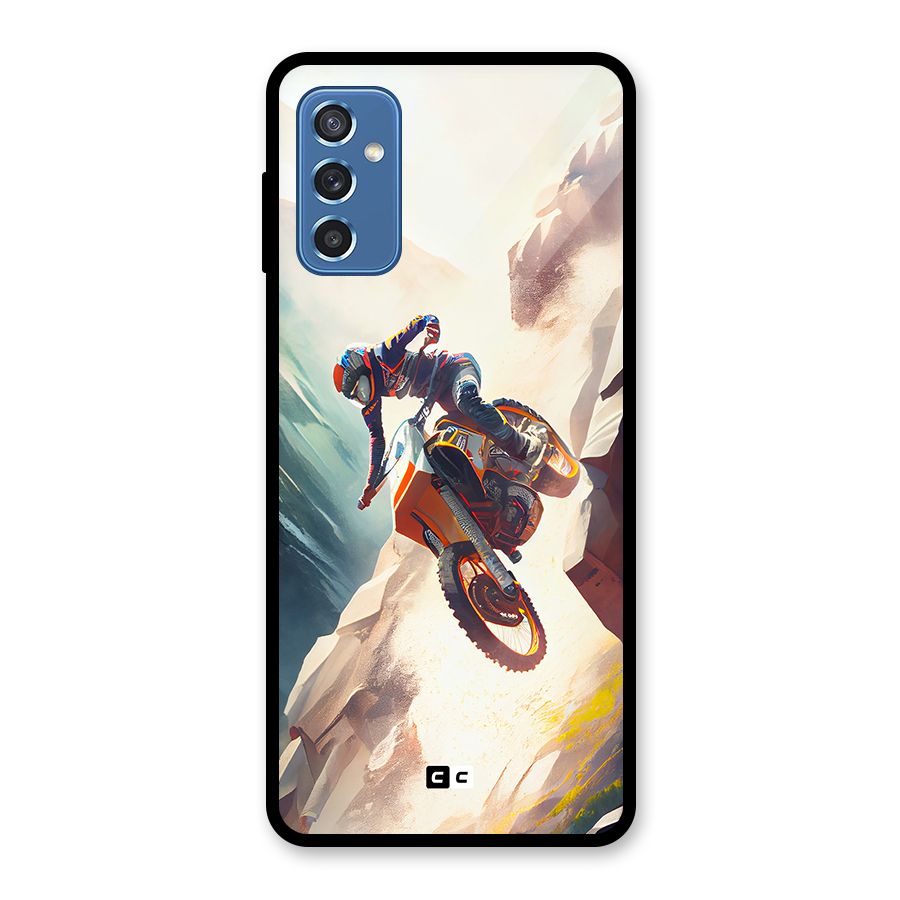 Mountain Biker Glass Back Case for Galaxy M52 5G