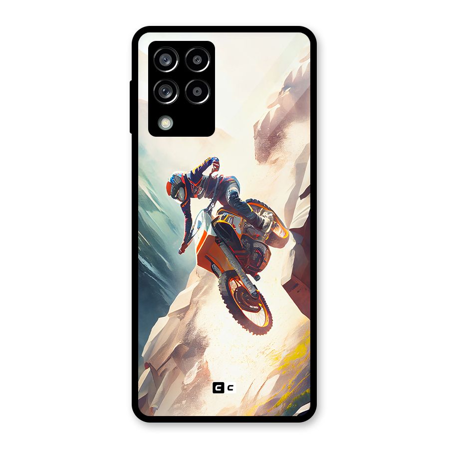 Mountain Biker Glass Back Case for Galaxy M53 5G