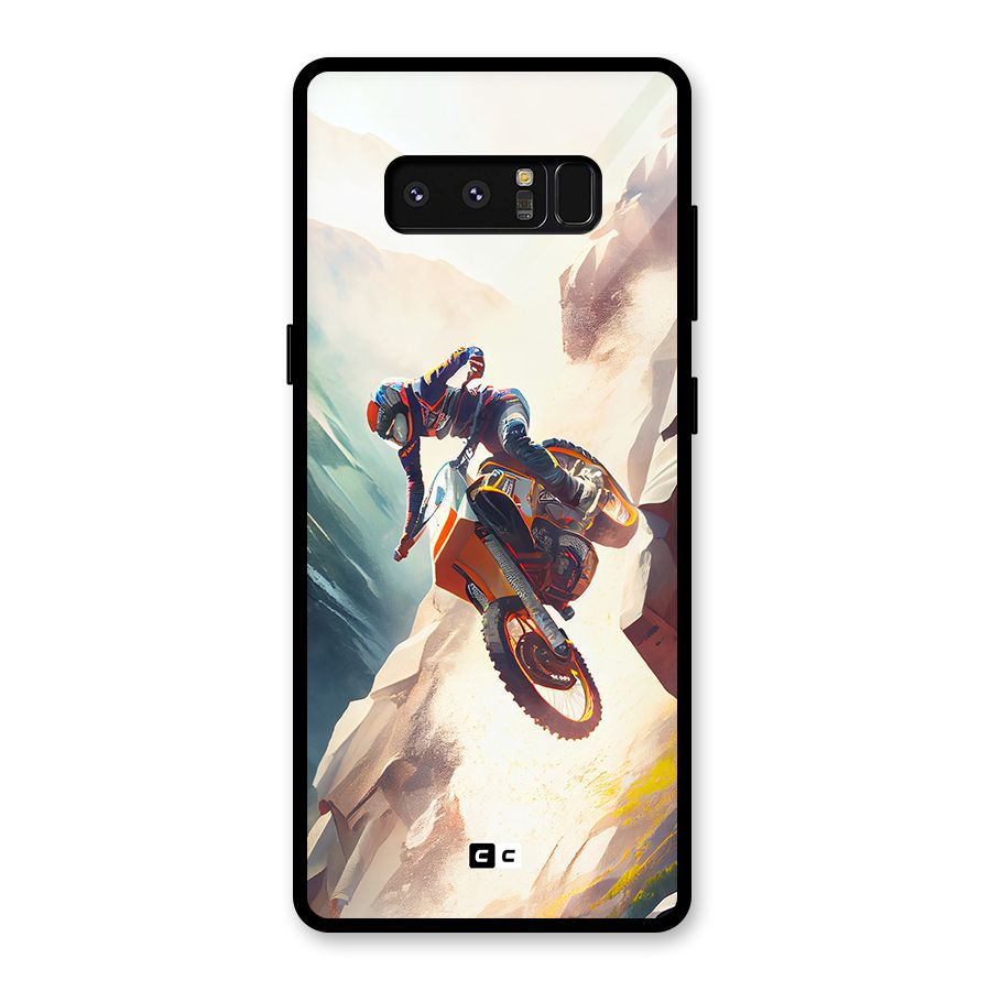 Mountain Biker Glass Back Case for Galaxy Note 8