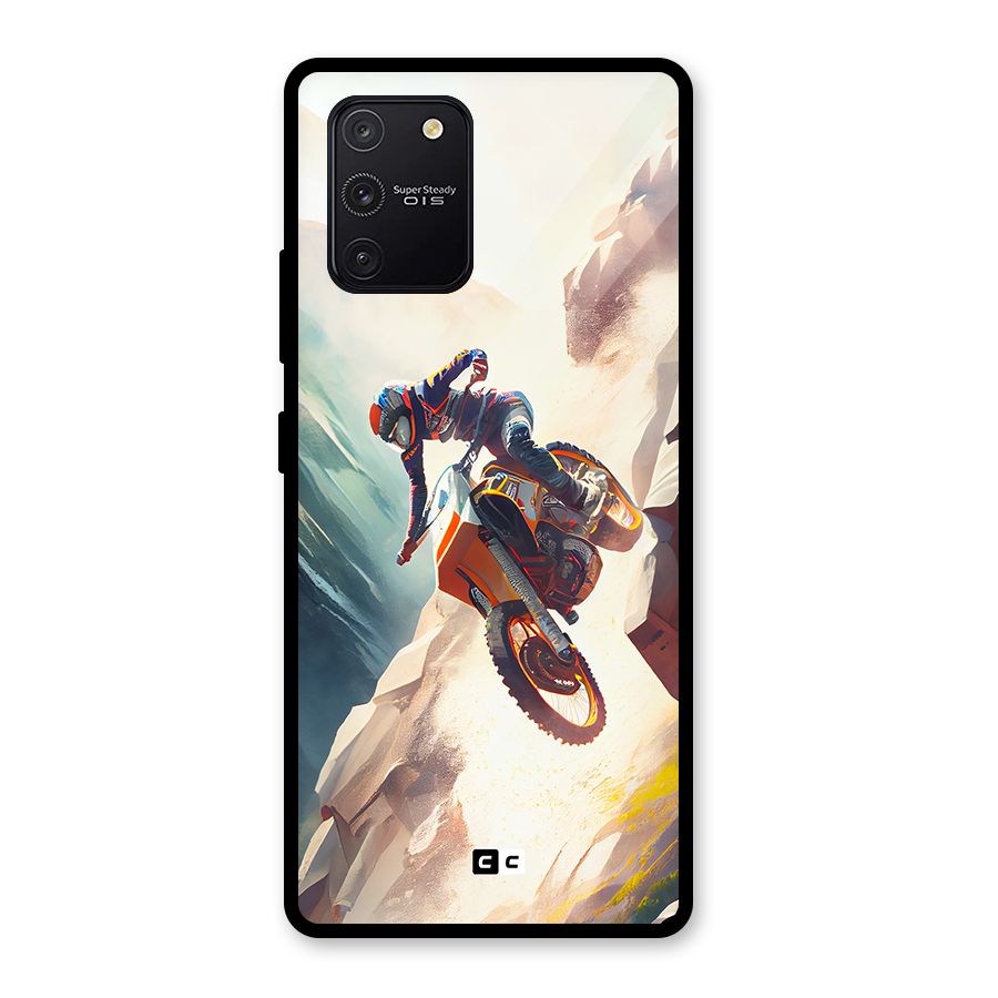 Mountain Biker Glass Back Case for Galaxy S10 Lite