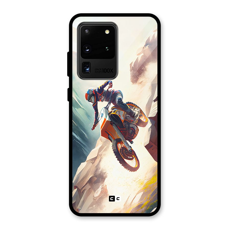 Mountain Biker Glass Back Case for Galaxy S20 Ultra
