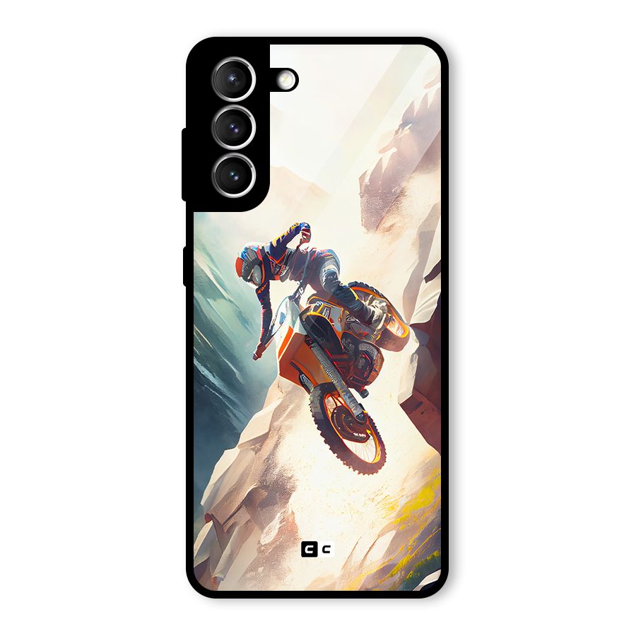 Mountain Biker Glass Back Case for Galaxy S21 5G