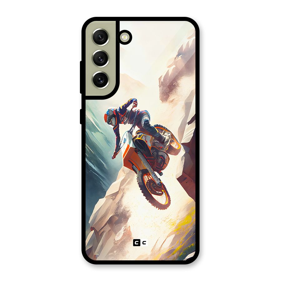 Mountain Biker Glass Back Case for Galaxy S21 FE 5G