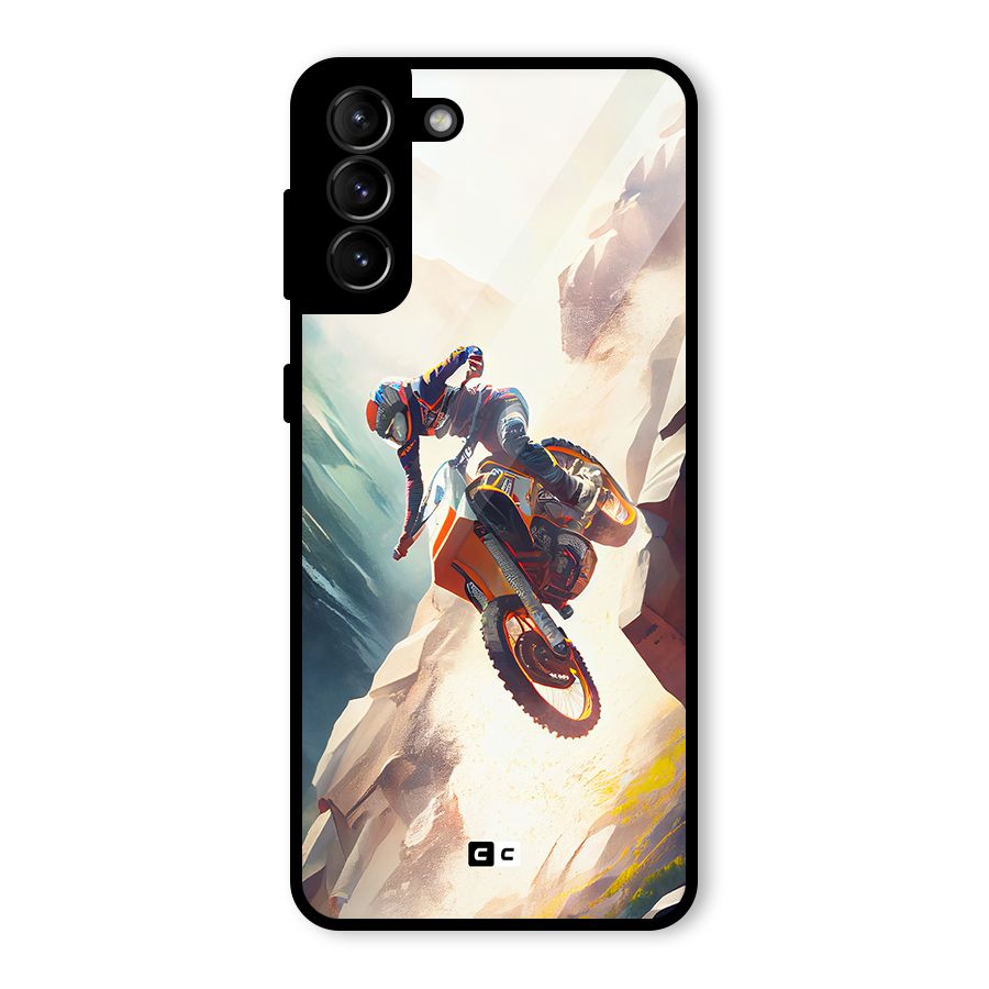 Mountain Biker Glass Back Case for Galaxy S21 Plus