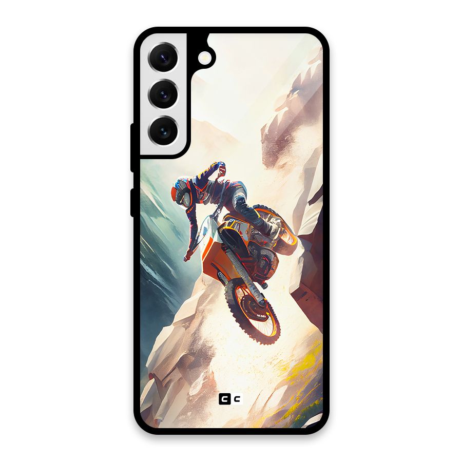 Mountain Biker Glass Back Case for Galaxy S22 Plus 5G