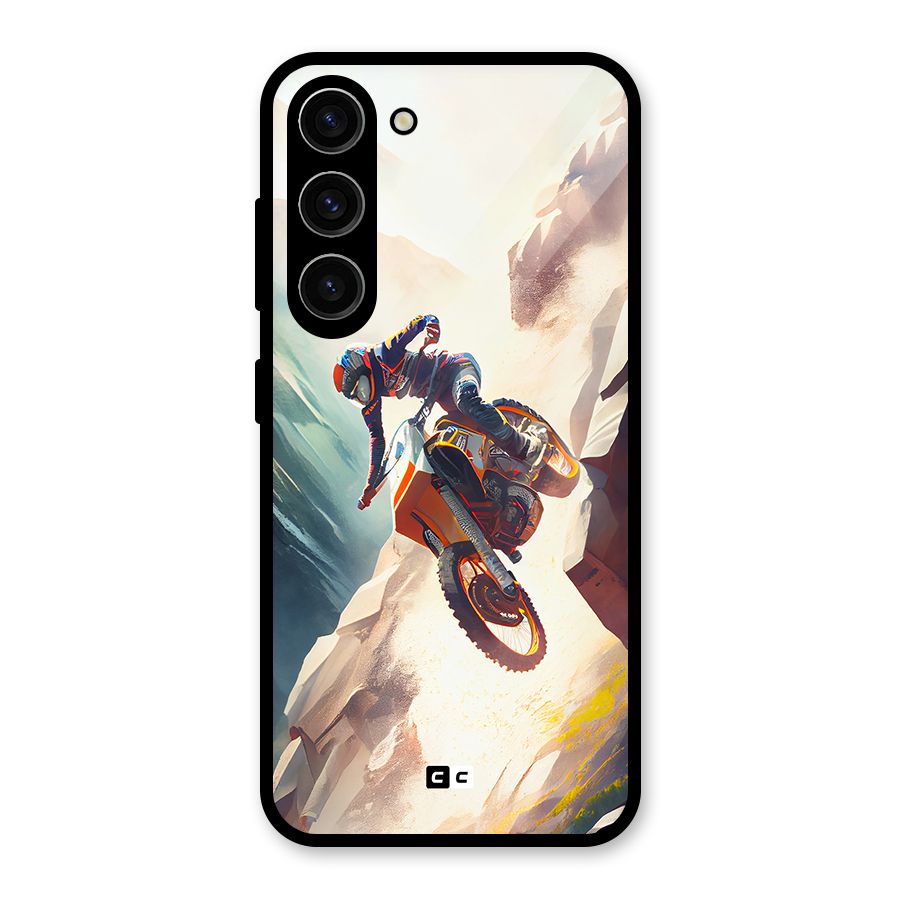 Mountain Biker Glass Back Case for Galaxy S23