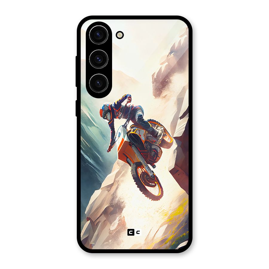 Mountain Biker Glass Back Case for Galaxy S23 Plus