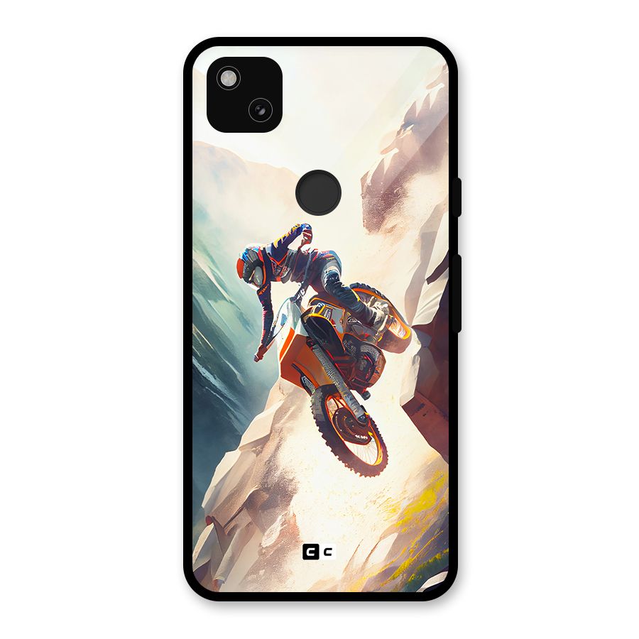 Mountain Biker Glass Back Case for Google Pixel 4a