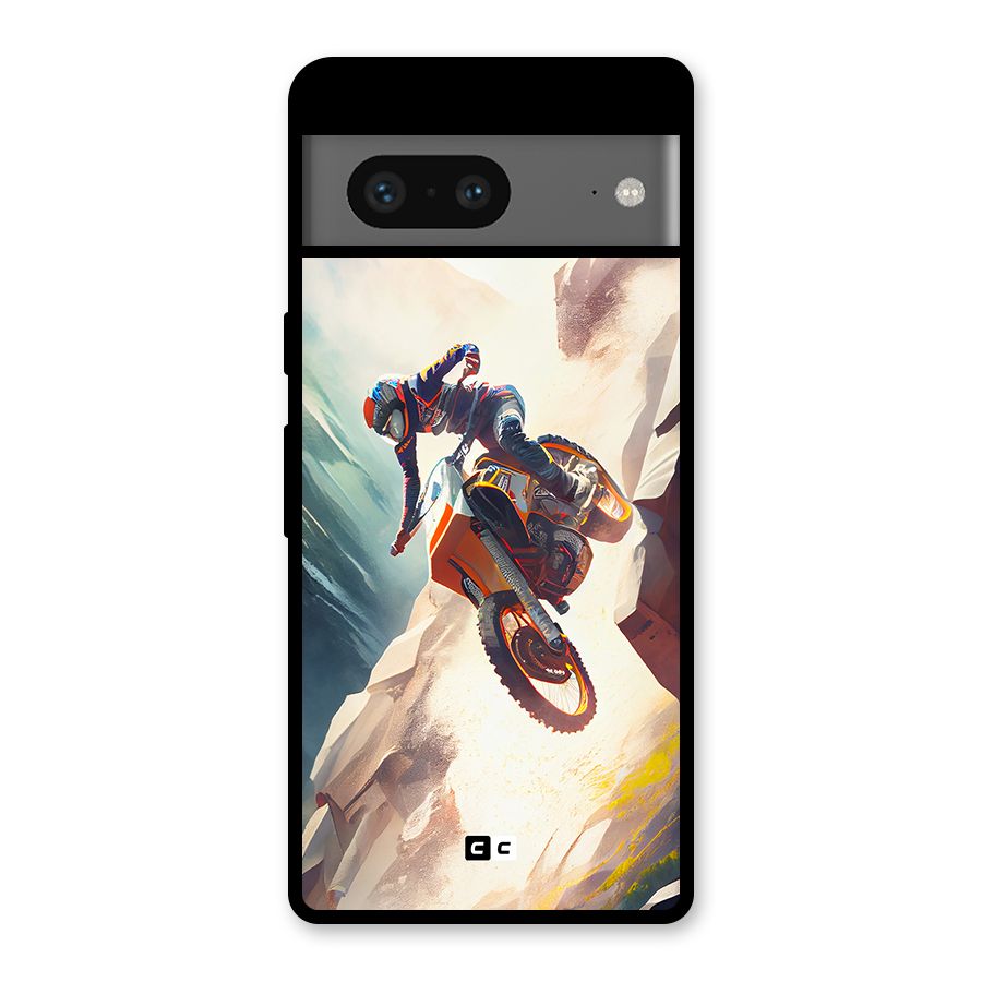 Mountain Biker Glass Back Case for Google Pixel 7