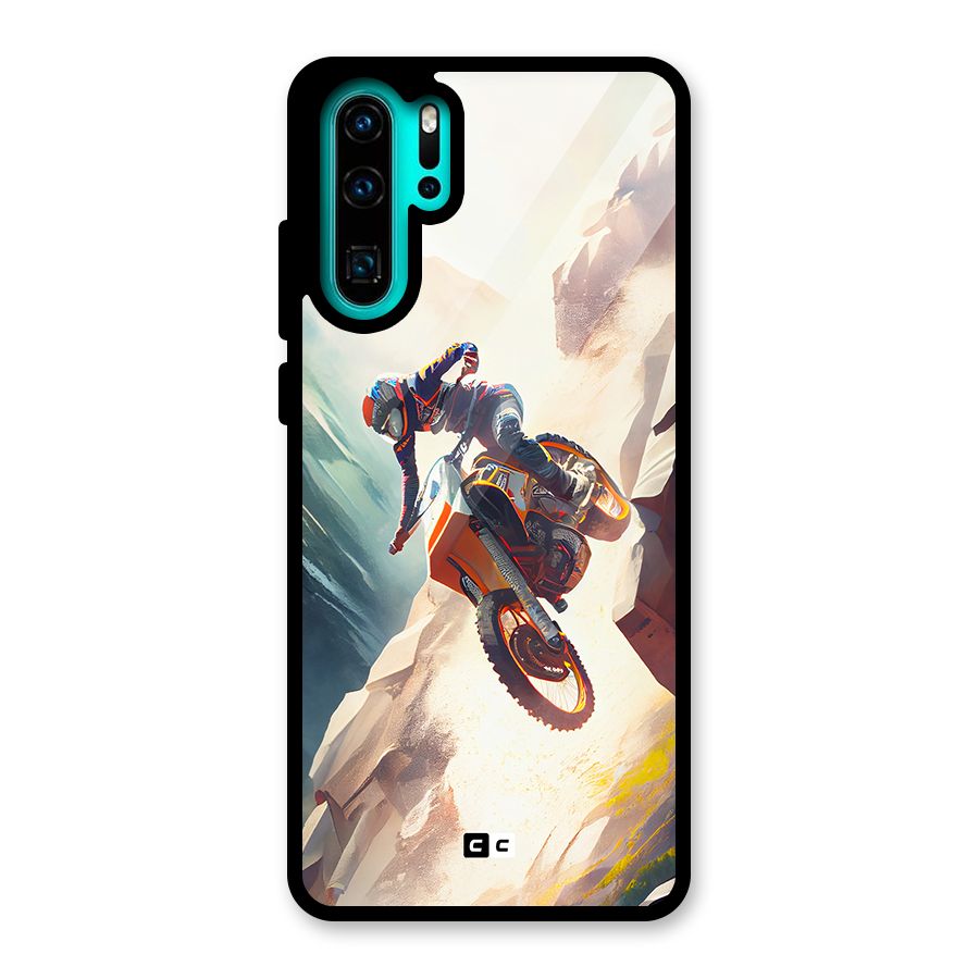 Mountain Biker Glass Back Case for Huawei P30 Pro