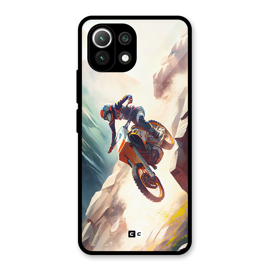 Mountain Biker Glass Back Case for Mi 11 Lite