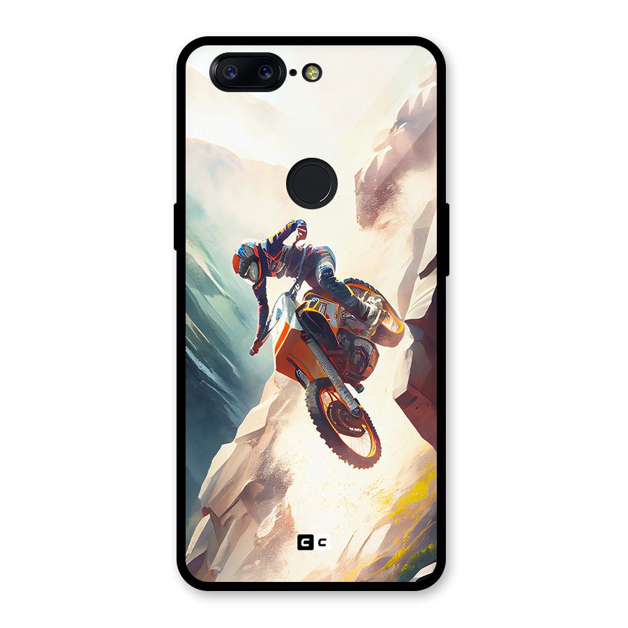 Mountain Biker Glass Back Case for OnePlus 5T