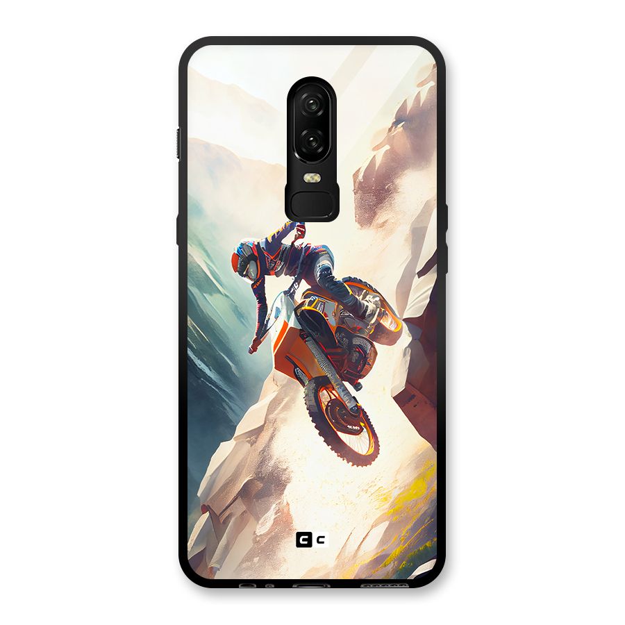 Mountain Biker Glass Back Case for OnePlus 6