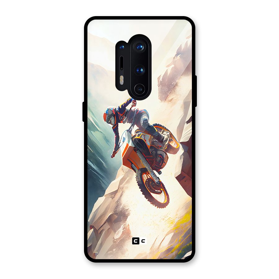 Mountain Biker Glass Back Case for OnePlus 8 Pro