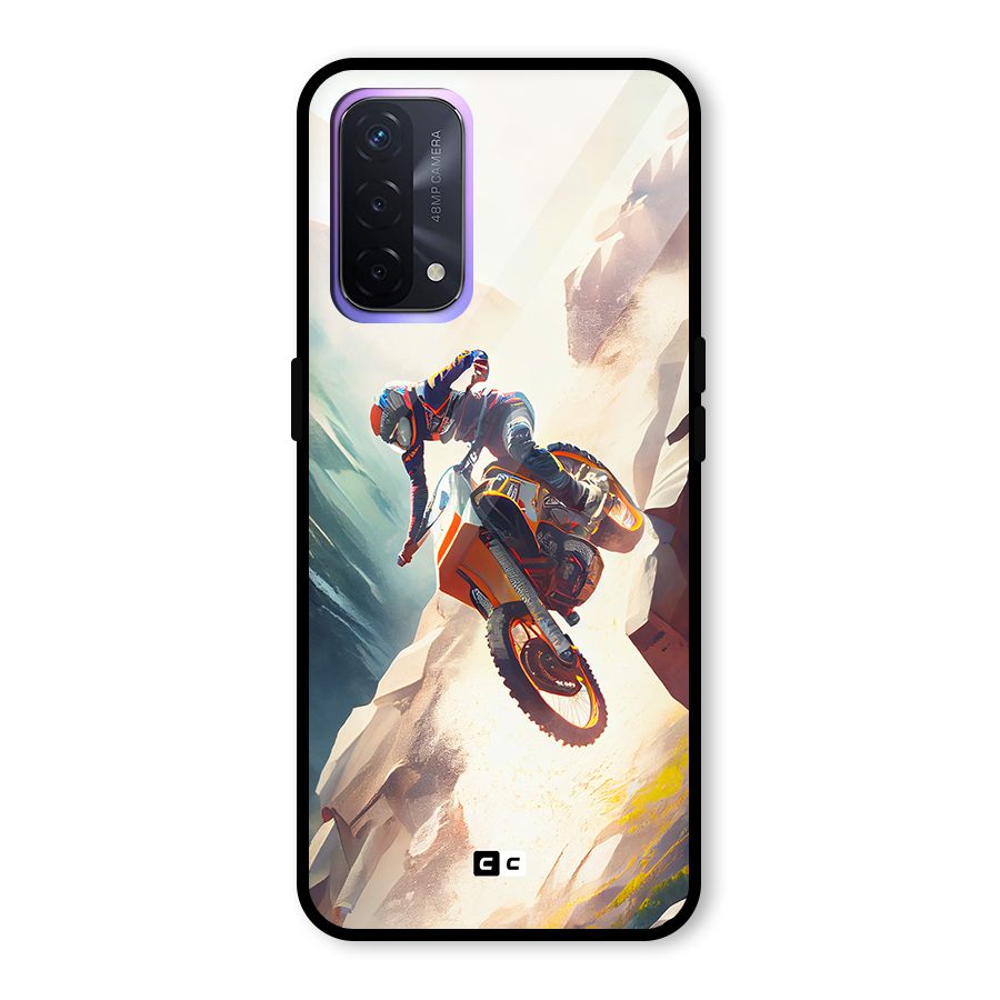 Mountain Biker Glass Back Case for Oppo A74 5G