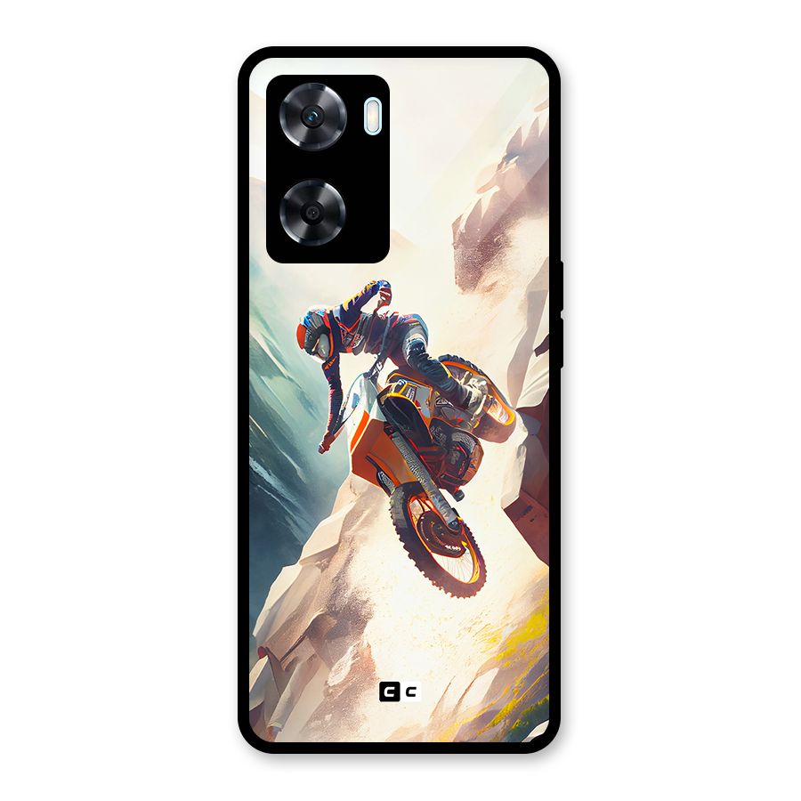 Mountain Biker Glass Back Case for Oppo A77