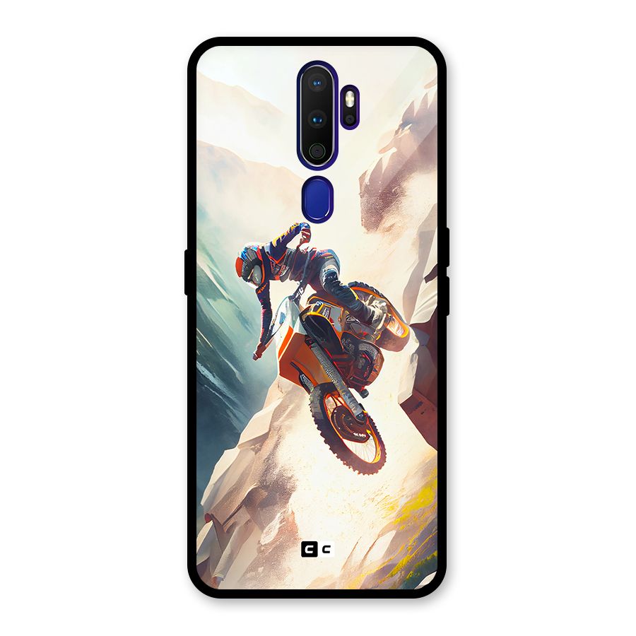 Mountain Biker Glass Back Case for Oppo A9 (2020)