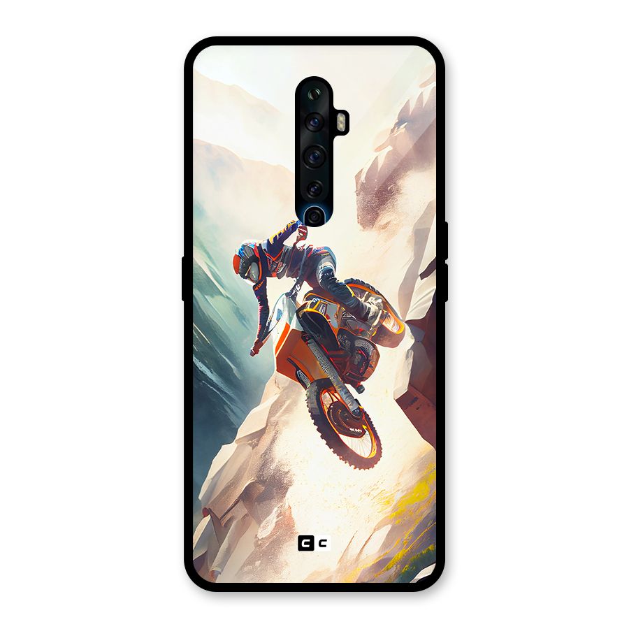 Mountain Biker Glass Back Case for Oppo Reno2 F