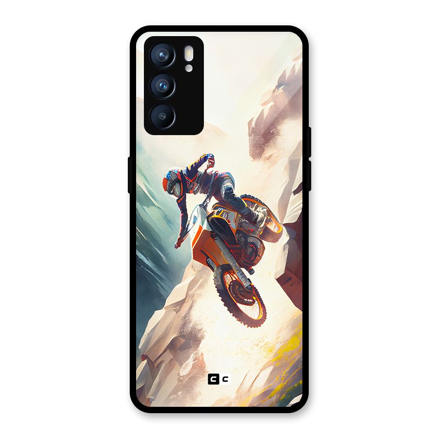 Mountain Biker Glass Back Case for Oppo Reno6 5G