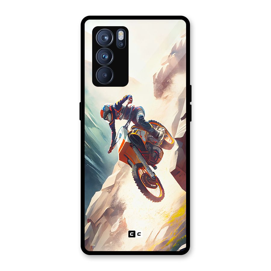 Mountain Biker Glass Back Case for Oppo Reno6 Pro 5G