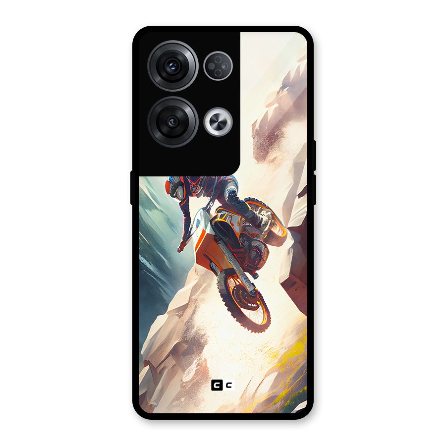 Mountain Biker Glass Back Case for Oppo Reno8 Pro 5G