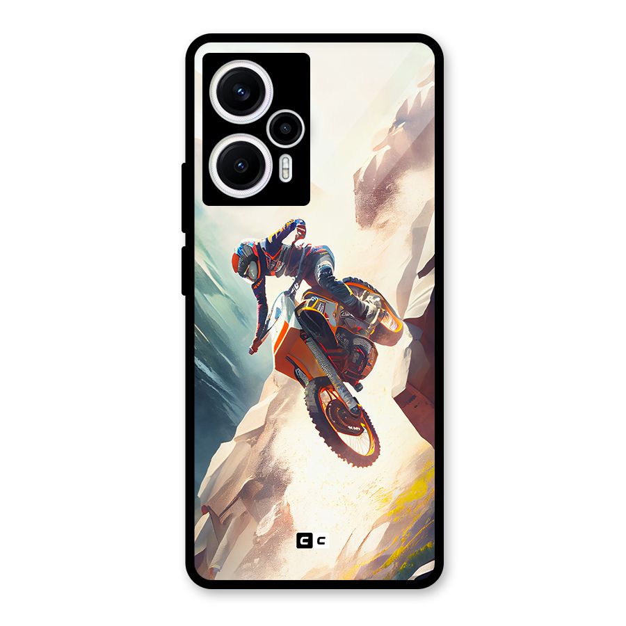 Mountain Biker Glass Back Case for Poco F5
