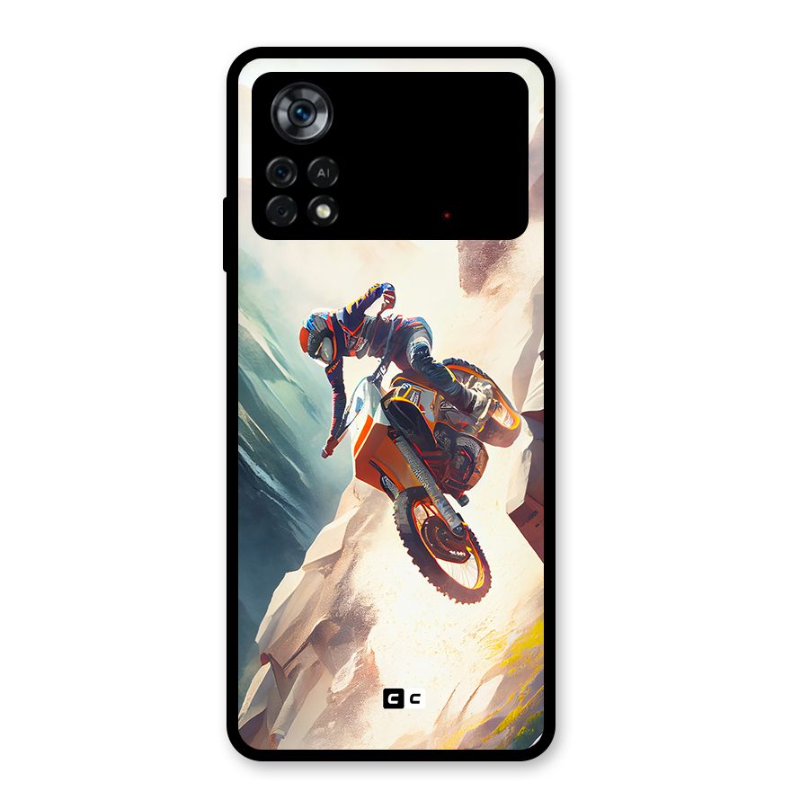 Mountain Biker Glass Back Case for Poco X4 Pro 5G