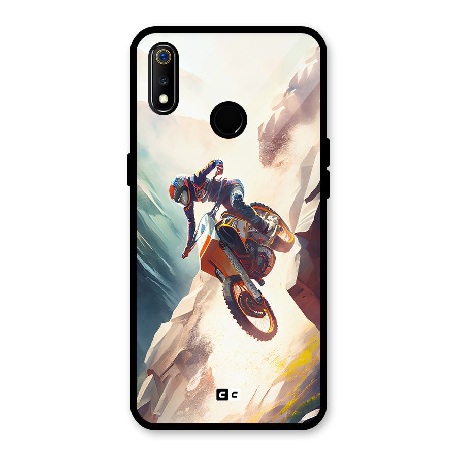 Mountain Biker Glass Back Case for Realme 3i
